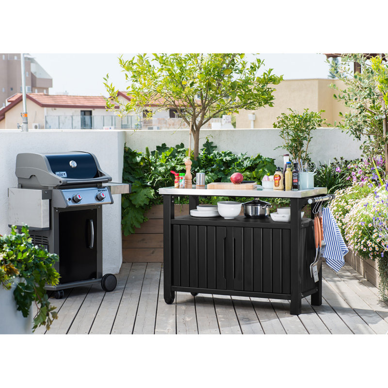 Keter Multifunctional Outdoor Table for BBQ Unity Woodlook