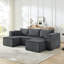 Canapé modulaire gris compact, design moderne, ultra-confortable, 3 sièges, sans assemblage, pour diverses pièces dans de petits espaces, peau douce, peu encombrant, espaces de vie