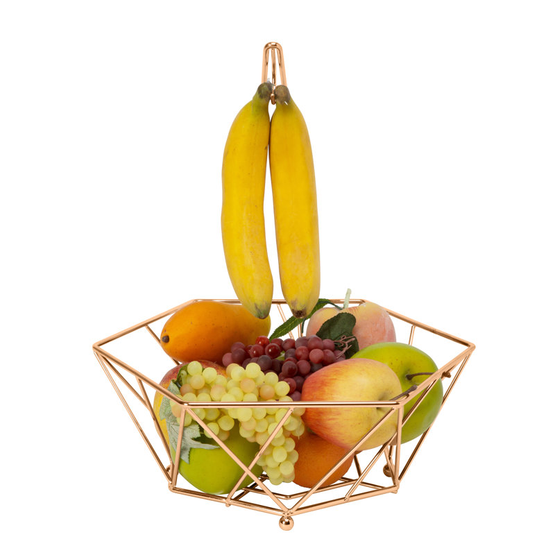 Prep & Savour Iron Fruit Bowl, Copper