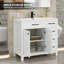 Ensemble de meuble-lavabo simple 36 po avec plateau d'évier Manrique Makowski, robinet en alliage de zinc, bois peint, portes à fermeture en douceur, certifié EPA-564260141
