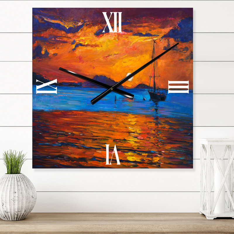 Horloge murale bateau pendant la soirée, Grand