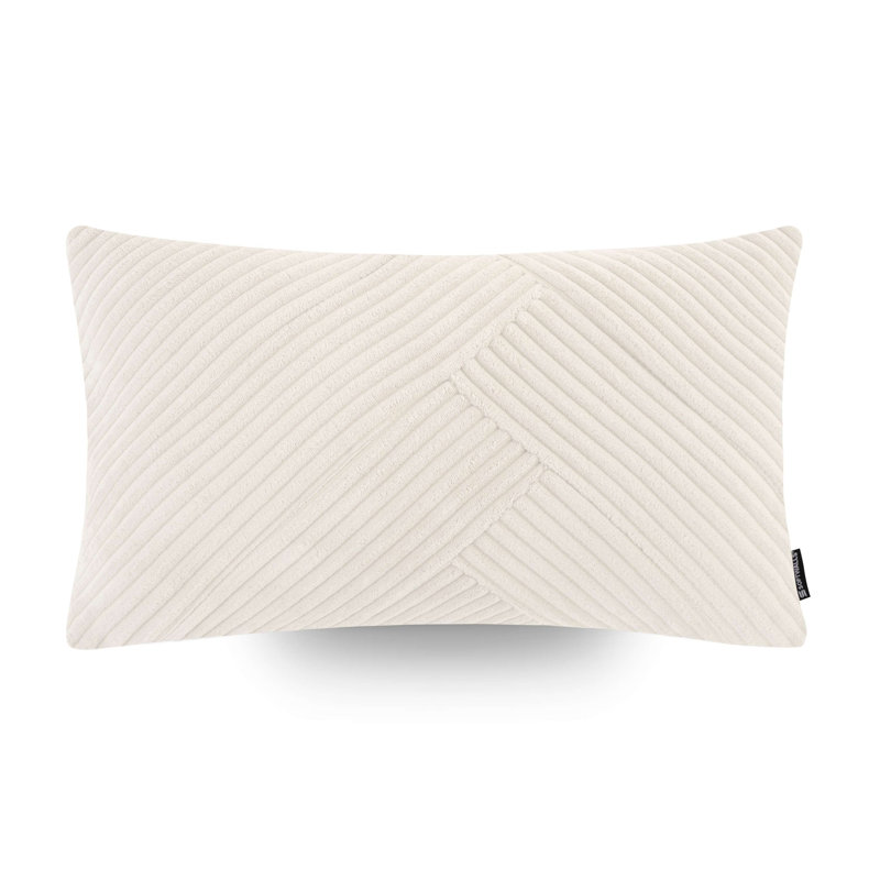 Lia Cushion Cover, White, 30cm H x 50cm W, Rectangular
