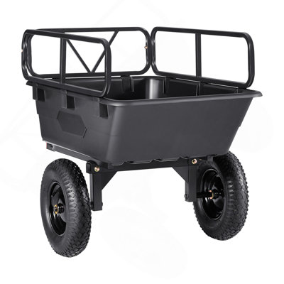 Dump Trailer 500 lbs 10 Cu. Ft Tow Behind Plastic Garden ATV Trailer Cart