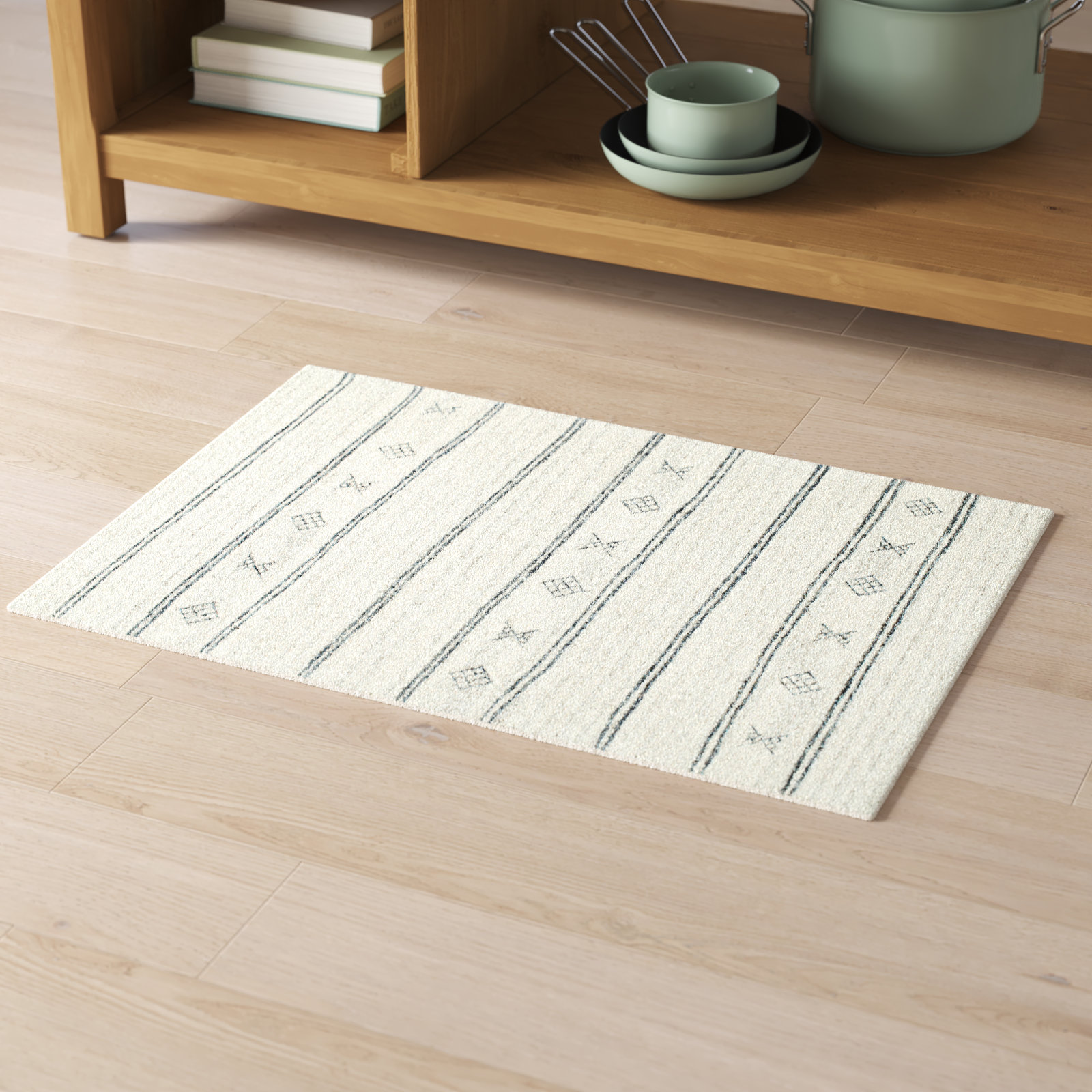 Milada Hand-Tufted Striped Rug, Rectangle 2' x 3'