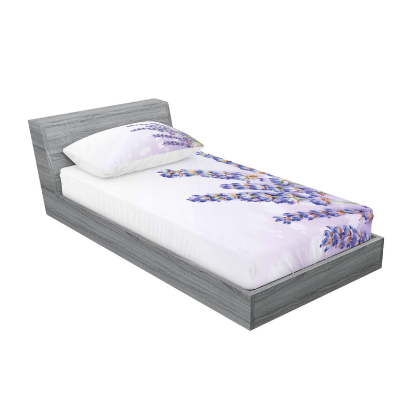 Ensemble de draps et taies décoratives lavande Ambesonne, vert lilas lavande