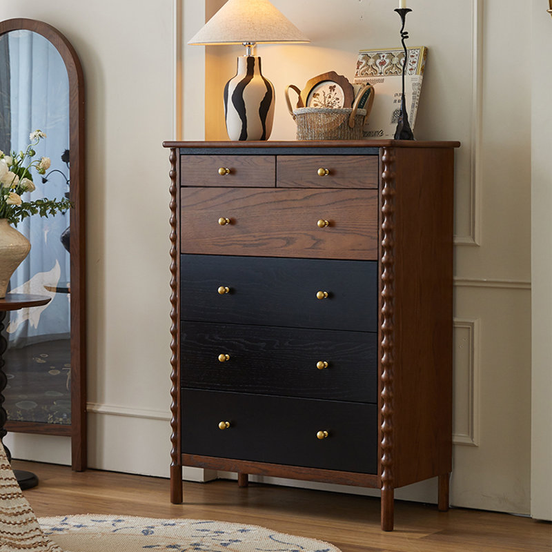 Commodes et commodes en bois massif noir et noyer