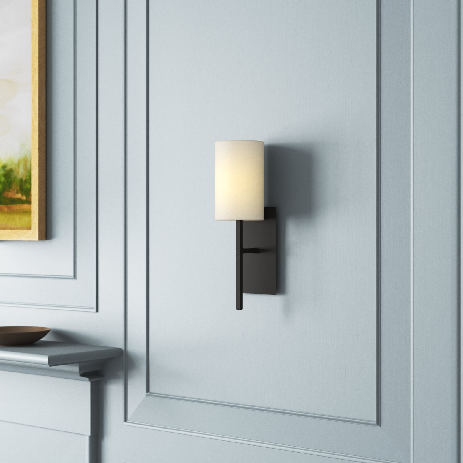 Lyla Single Light Dimmable Wallchiere, Black Forged