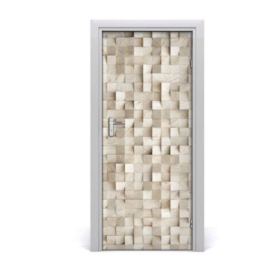 Wood Blocks Door Decal