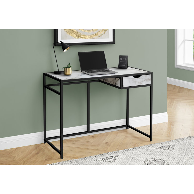 Bureau d'ordinateur, bureau personnel, ordinateur portable, tiroir de rangement, Blanc