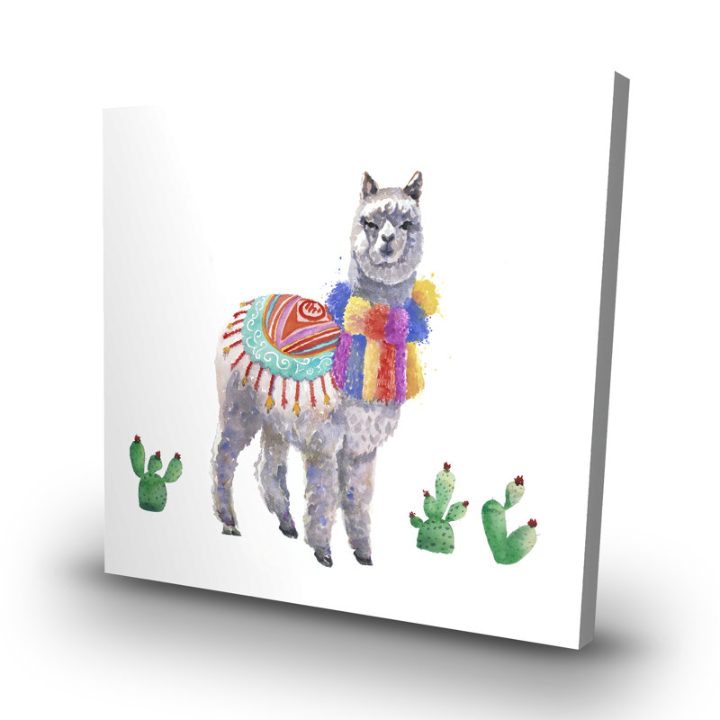 Traditional peruvian lama - 32"x32" art on canvas