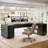 85.8" L-Shaped Executive Desk with File Drawers-2103431798