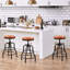 Upholstered Counter Stool with Metal Frame-735582601