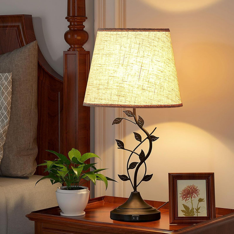  3-way Beige Dimmable Table Lamp With Touch Control Base