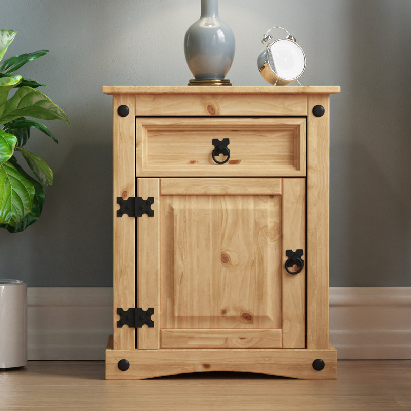 Harold 48cm W Solid Wood Bedside Table