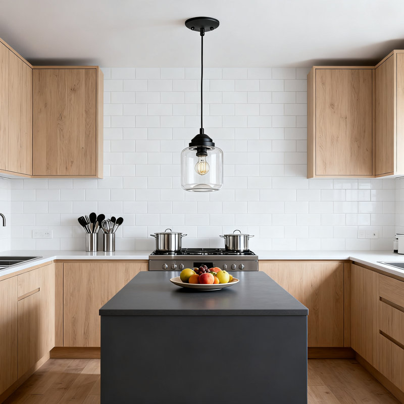 Luminaire suspendu moderne simple avec abat-jour en verre transparent