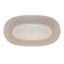 Baignoire autoportante beige en résine de 47 pouces de 47 po avec surface en pierre solide, avec trop-plein et bonde escamotable, baignoire de trempage aux bords arrondis lisses 47 po, dissipation thermique lente, facile à nettoyer