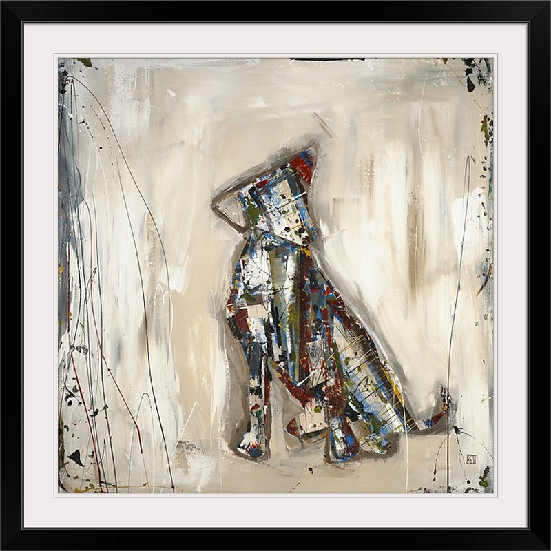 «Pup» par Mollyemma, reproduction d'art, H 28 x l 28 po x P 1 po, Cadre noir
