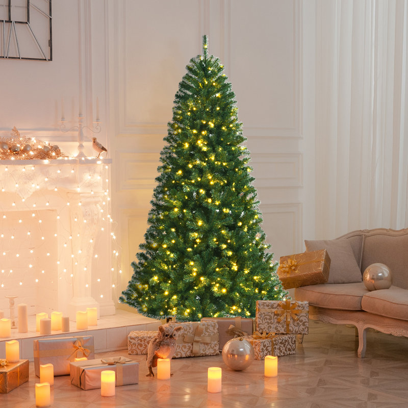 7' H Lighted Artificial Spruce Christmas Tree