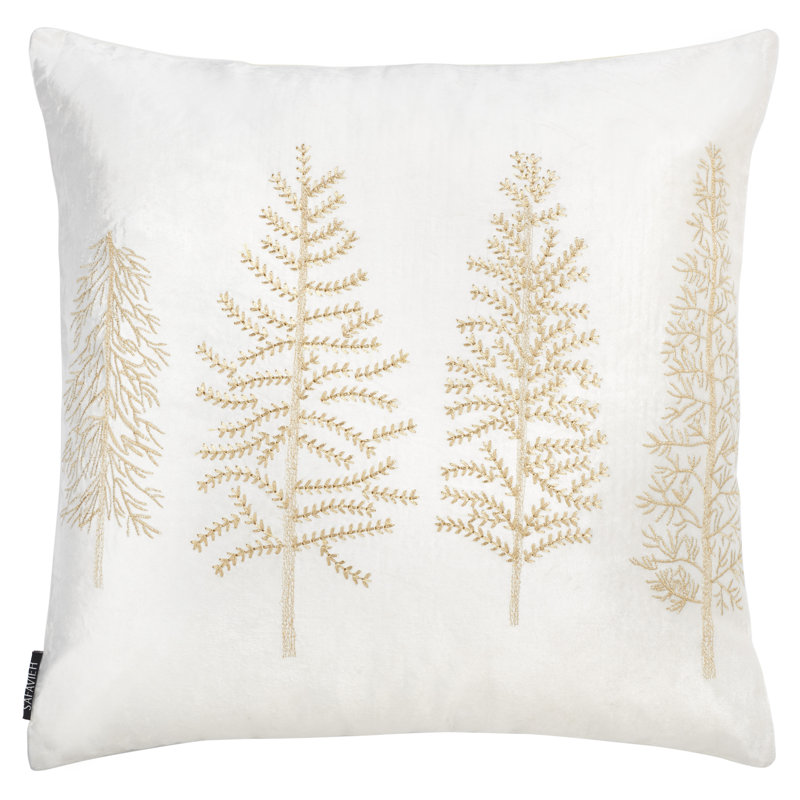 Reversible Throw Pillow, White/Gold