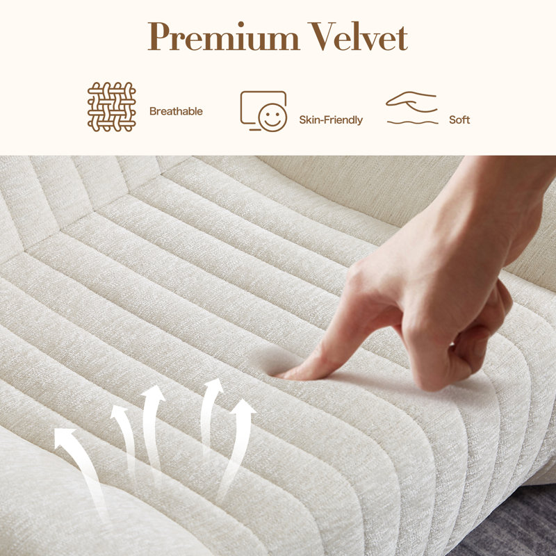 Cloud Lounge Chair – Ultra-Comfy Modular Bean Bag For Reading & Relaxation, White Chenille