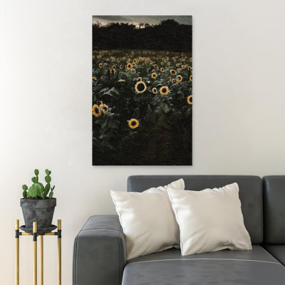 Champ de tournesols - 1 pièce, impression sur toile tendue