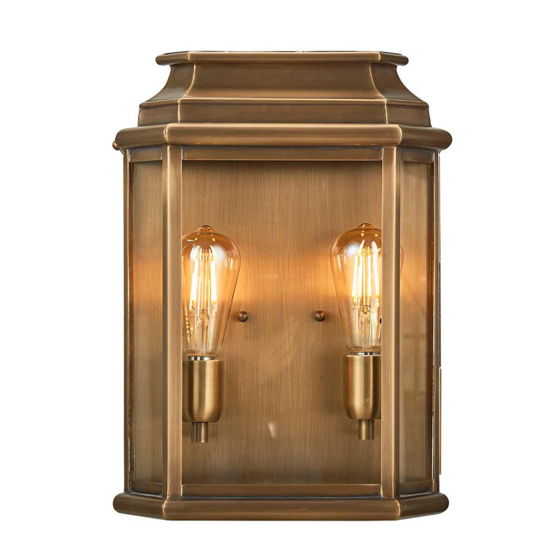 Baylor Aged Brass Outdoor Flush Mount