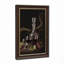 Carafe en cristal et verres avec feuilles de raisin sur toile noire-616322263