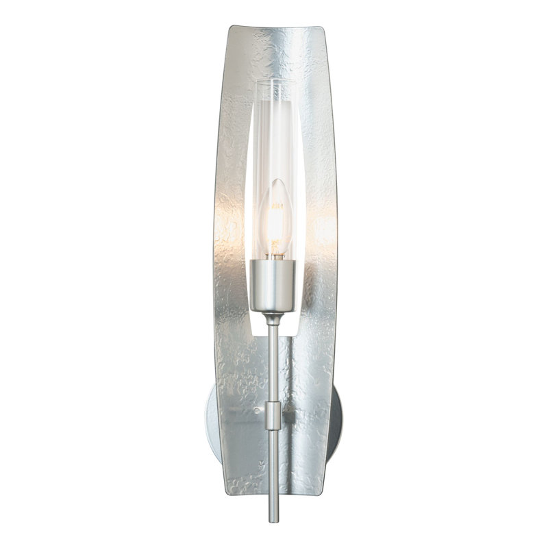 Passage Steel Flush Mounted Sconce, Sterling, Frosted