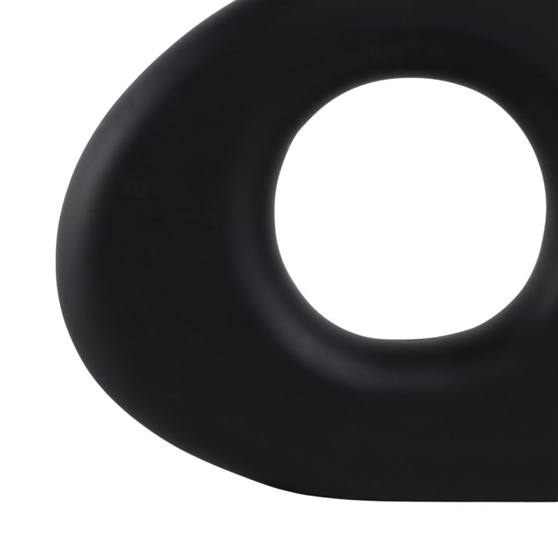 Vase de table décoratif en bois de manguier pour décoration intérieure, H 7 po x l 10 po, Noir