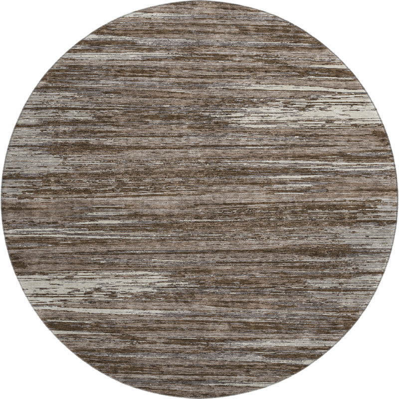 Premium Machine Washable Prisco Brown Rug, Round 8'