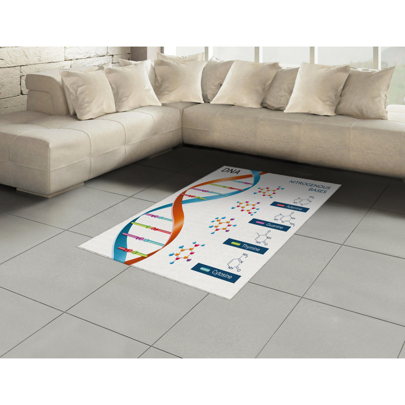 Science High Density Long Fiber Poly Threads Decorative Area Rug Carpet, Rectangle 2'7" x 5'