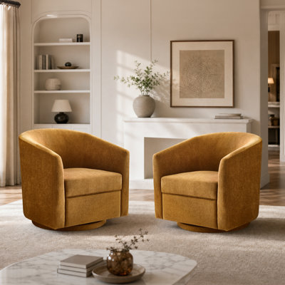 Chaise d'appoint pivotante rembourrée Caysey (ensemble de 2)