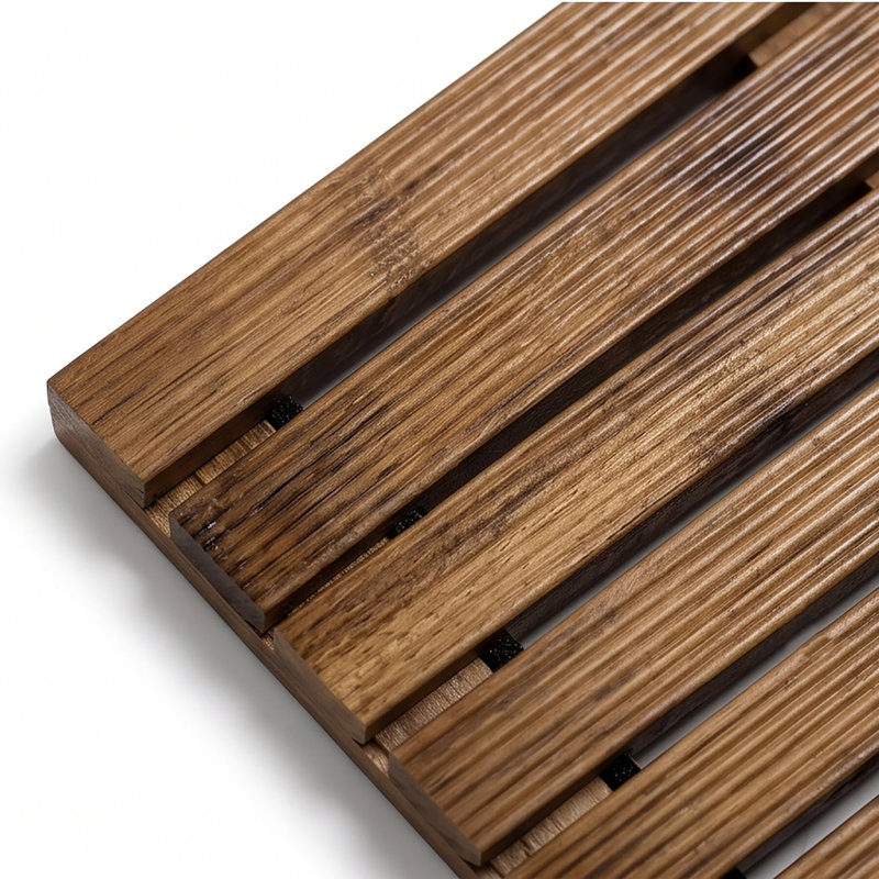 Tapis en bois de teck antidérapant Petties, L 31,9 po x l 19 po