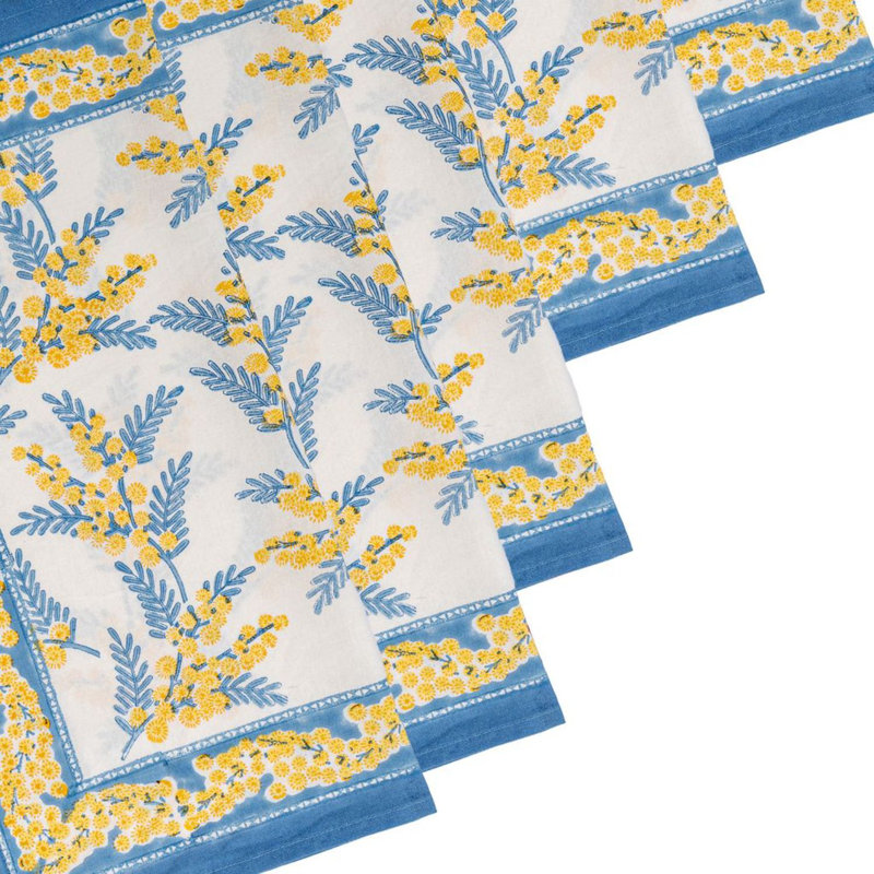 Sebring Napkins - Blue & Yellow - 19" x 19" - Set of 6, Blue & Yellow