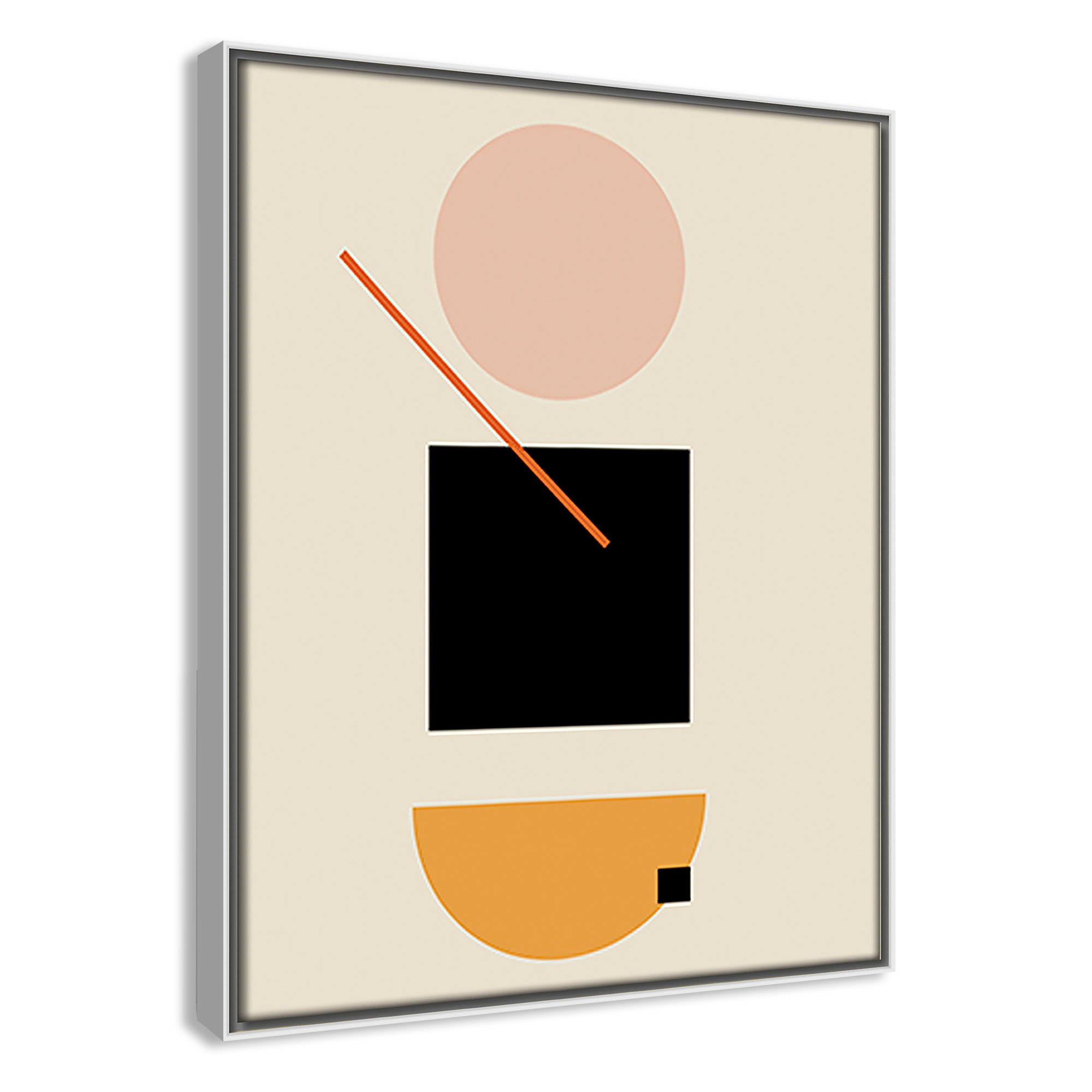 Simple Shapes by Daniela Santiago, White Framed, 15.5" H x 12.5" W x 2" D
