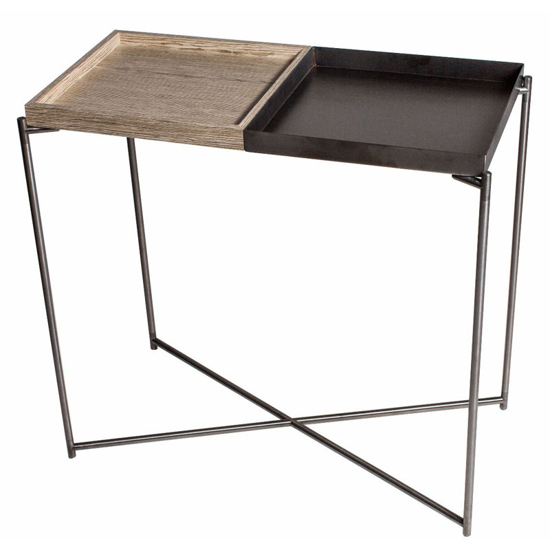 Bedell 83.2cm Console Table, Gun Metal, Weathered Oak/Gun Metal