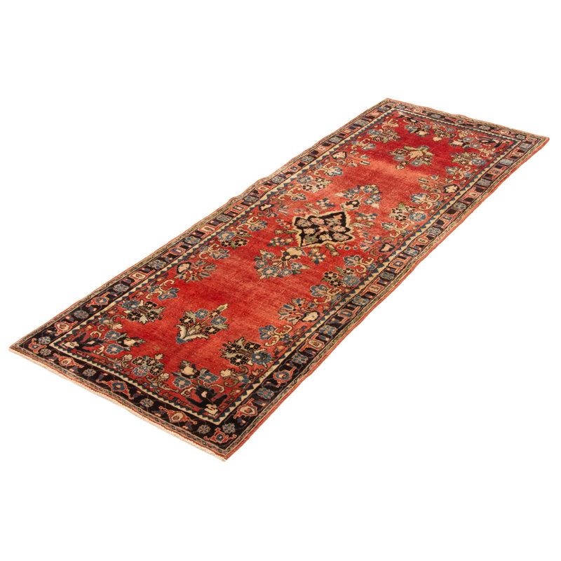 Tapis rouge anadol noué à la main de conception unique 3 pi 7 po x 10 pi 2 po