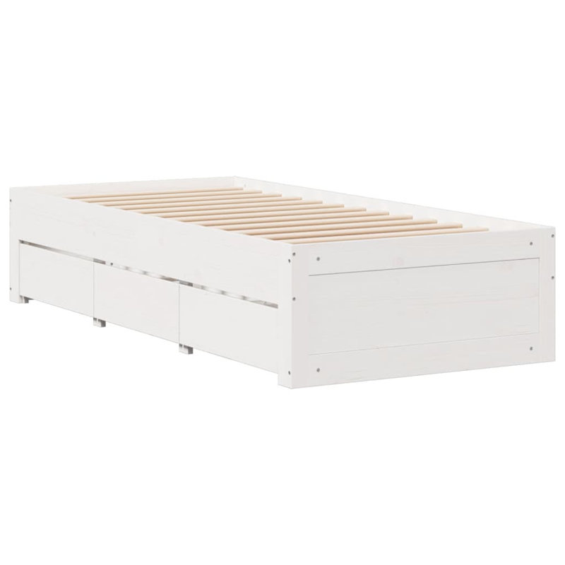 Albertin Solid Wood Drawers Bed Frame