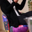 Velvet Swivel Barrel Chair-674379472