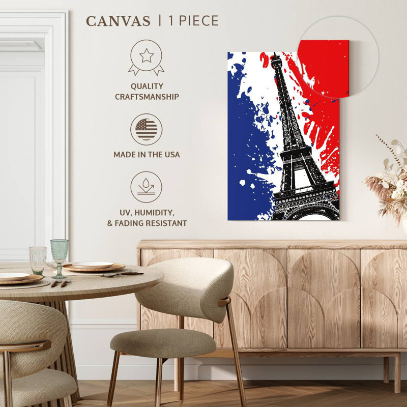 Nicci Eiffel Tower Color Splash, 36" H x 24" W