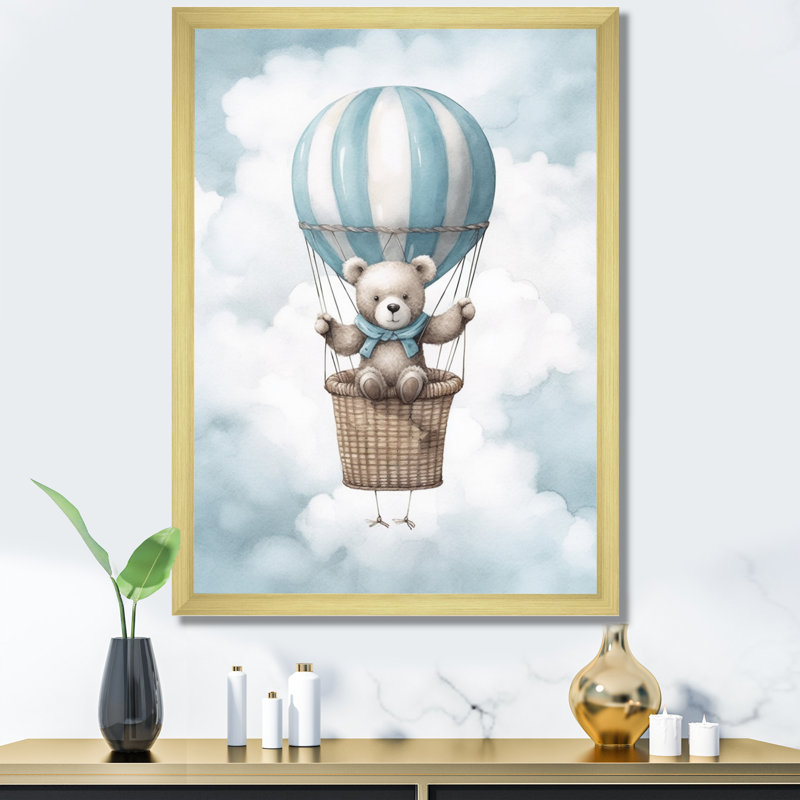 «Nursery Bear Cub Kids Dreams II», reproduction, H 20 po x l 12 po x P 1 po, Encadrement doré