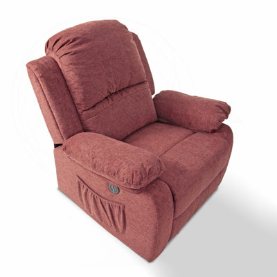 Fauteuil inclinable contemporain Power Motion avec tissu en velours et port USB