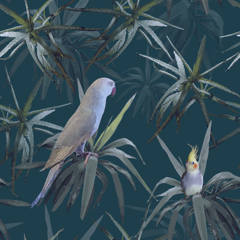 Floral And Bird Pattern by L_Kramer - Wrapped Canvas Graphic Art, 51cm H x 51cm W x 3.8cm D