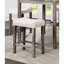Table de salle à manger à hauteur de comptoir 5 pièces en gris et beige avec tabourets de table en bois massif: table, 4 sièges en lin pour un style moderne