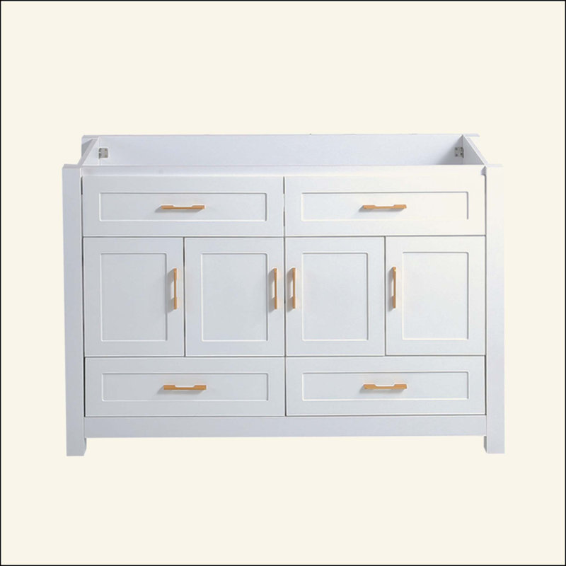 Meuble-lavabo de salle de bain, armoire de rangement abondante - 4 portes à fermeture douce et 4 tiroirs (excluant le lavabo en céramique)