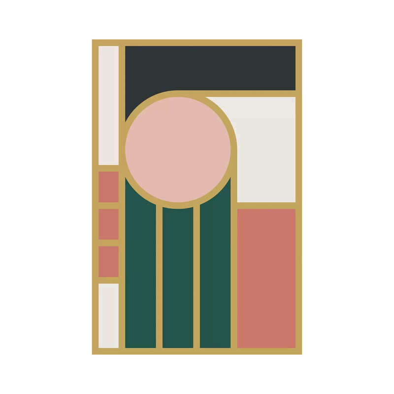 «Maximalist Geometric IVB», impression sur toile tendue, H 18 po x l 12 po x 1,5 po
