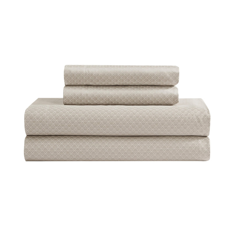 Ensemble de draps Calvin Klein Emblem Tencel, Très grand lit, Beige