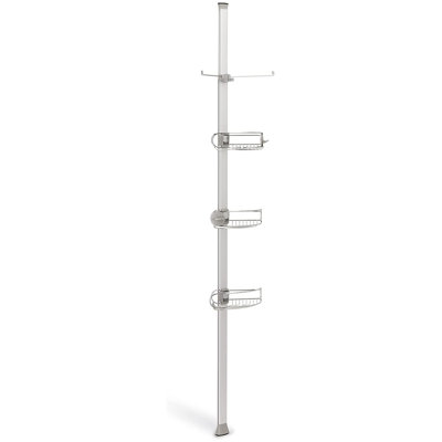 No Mounting / Installation Required and Tension Aluminum and Stainless Steel Shower Caddy