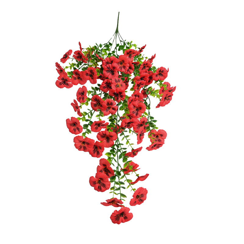  Fleurs artificielles artificielles en soie artificielle, Rouge