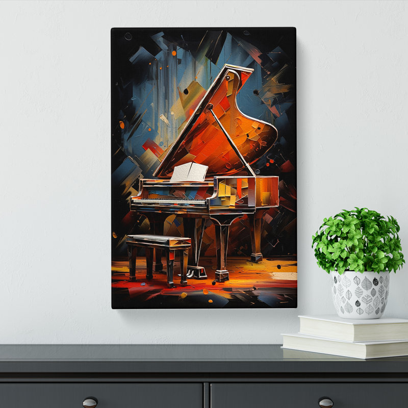 Piano Modern Art - No Frame Art Prints - Wrapped Canvas, 76cm H x 50cm W x 3cm D